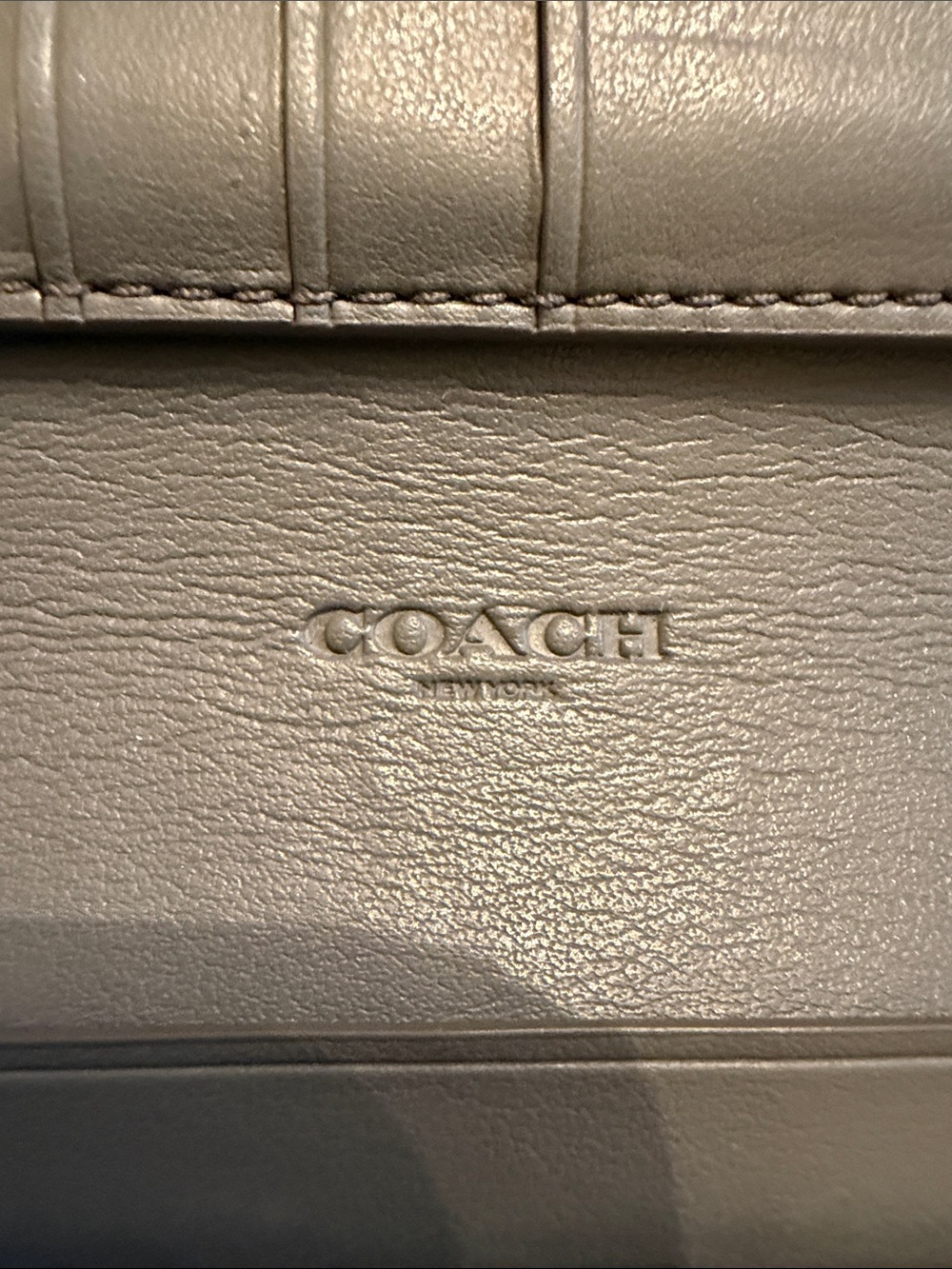 Coach Gray Leather Wallet Logo in gun metal gray slim design - Picture 3 of 14